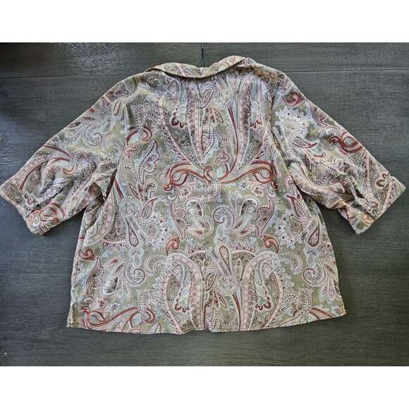 Catherine’s 0X 14/16 PETITE Lot of 2 Button Up Blouse Paisley Office Career - Picture 5 of 10